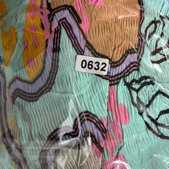 Art To Wear Rouched Long sleeve Button Front Alberto Makali Floral Blouse Size S - Picture 10 of 10